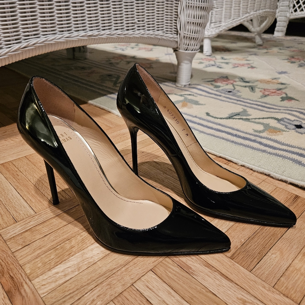 Stuart Weitzman | Black Patent 4 inch Heels